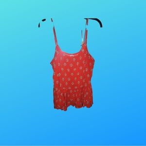 blood orange tank top w paisley pattern